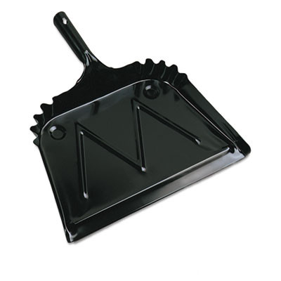 Boardwalk Metal Dust Pan  12  Wide  2  Handle  Black  12 Carton (BWK04212)