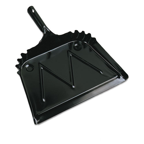Boardwalk Metal Dust Pan  12  Wide  2  Handle  Black  12 Carton (BWK04212)
