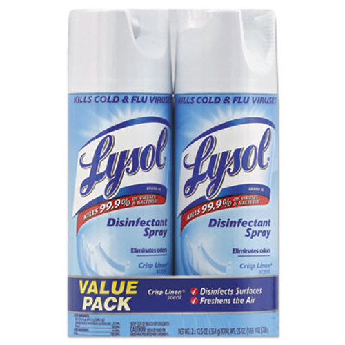 LYSOL Brand Disinfectant Spray  Crisp Linen  12 5 oz Aerosol  2 Pack  6 Pack Carton (RAC89946)