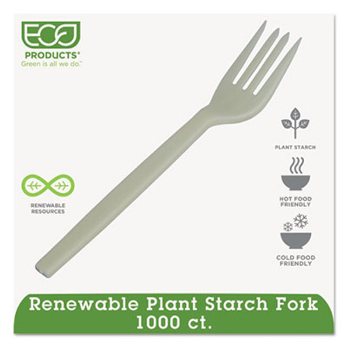 Eco-Products Plant Starch Fork - 7   50 Pack  20 Pack Carton (ECOEPS002)