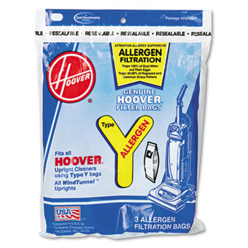 Hoover Commercial Disposable Allergen Filtration Bags For Commercial WindTunnel Vacuum  3PK EA (HVR4010100Y)
