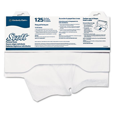 Scott Personal Seats Sanitary Toilet Seat Covers  15  x 18   125 Pack  3000 Carton (KCC07410CT)