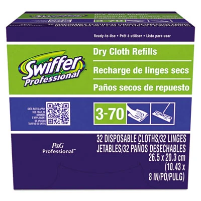Swiffer Dry Refill Cloths  White  10 5 8  x 8   32 Box  6 Boxes Carton (PGC33407CT)