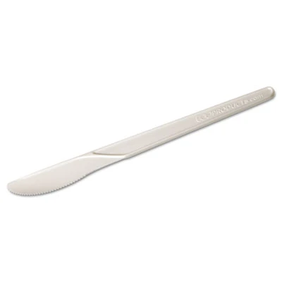 Eco-Products Plantware Compostable Cutlery  Knife  6   Pearl White  50 Pack  20 Pack Carton (ECOEPS011)