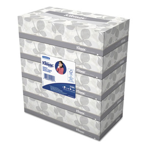 Kleenex White Facial Tissue  2-Ply  100 Sheets Box  5 Boxes Pack  6 Packs Carton (KCC21005)