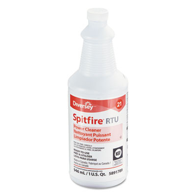 Diversey Spitfire Power Cleaner  Liquid  32 oz Spray Bottle  Fresh Pine Scent  12 Carton (DVO95891789)