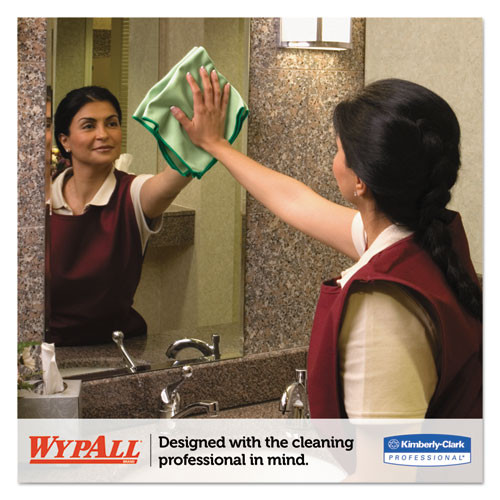 WypAll Microfiber Cloths  Reusable  15 3 4 x 15 3 4  Green  24 Carton (KCC83630CT)