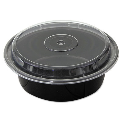 Pactiv VERSAtainers  Black Clear  32 oz  7 Dia x 2 H  150 Carton (PCTNC729B)