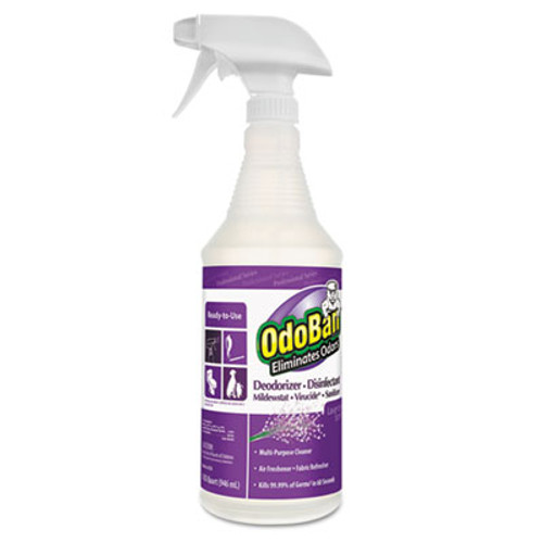 OdoBan RTU Odor Eliminator and Disinfectant  Lavender  32 oz Spray Bottle  12 Carton (ODO910162QC12)