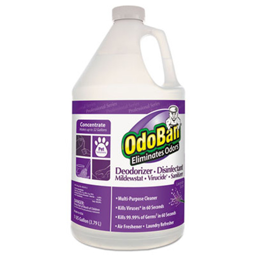 OdoBan Concentrate Odor Eliminator and Disinfectant  Lavender Scent  1 gal Bottle  4 Carton (ODO911162G4)