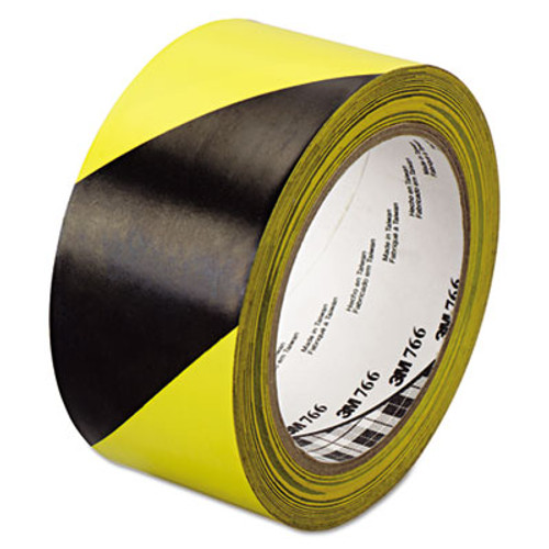 3M 766 Hazard Warning Tape  Black Yellow  2  x 36yds (MMM02120043181)