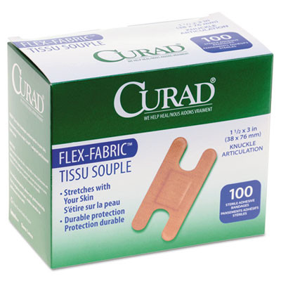Curad Flex Fabric Bandages  Knuckle  100 Box (MIINON25510)