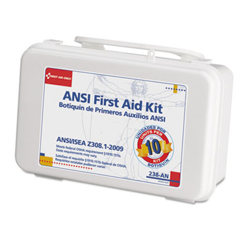 First Aid Only ANSI-Compliant First Aid Kit  64 Pieces  Plastic Case (FAO238AN)