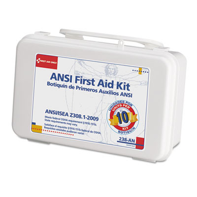 First Aid Only ANSI-Compliant First Aid Kit  64 Pieces  Plastic Case (FAO238AN)