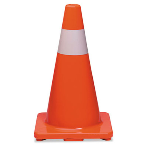 Tatco Traffic Cone  18h x 10w x 10d  Orange Silver (TCO25500)