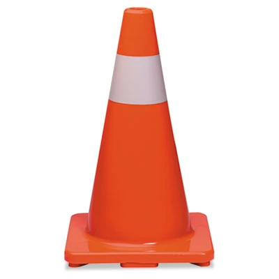 Tatco Traffic Cone  18h x 10w x 10d  Orange Silver (TCO25500)