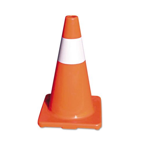 Tatco Traffic Cone  18h x 10w x 10d  Orange Silver (TCO25500)