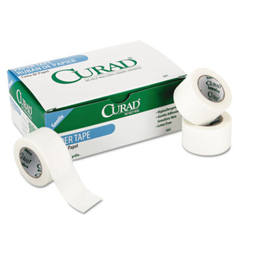 Curad Paper Adhesive Tape  1  Core  2  x 10 yds  White  6 Pack (MIINON270002)