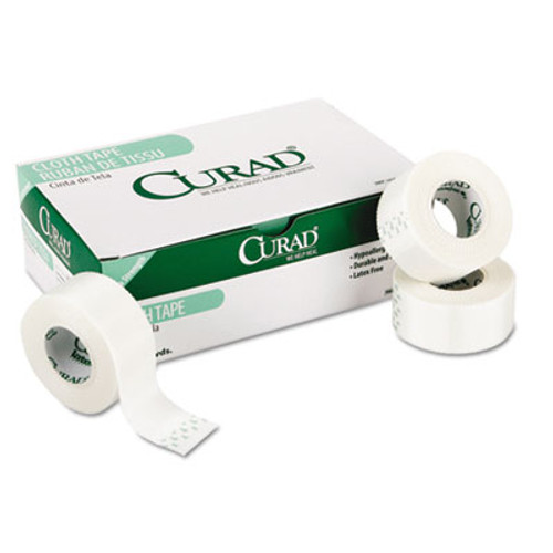 Curad First Aid Cloth Silk Tape  1  Core  2  x 10 yds  White  6 Pack (MIINON270102)