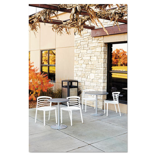 Safco Evos Series Steel Waste Container  38 gal  Black (SAF9934BL)