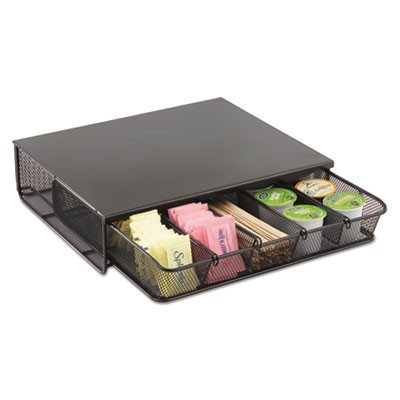 Safco One Drawer Hospitality Organizer  5 Compartments  12 1 2 x 11 1 4 x 3 1 4  Bk (SAF3274BL)