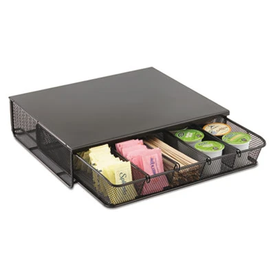Safco One Drawer Hospitality Organizer  5 Compartments  12 1 2 x 11 1 4 x 3 1 4  Bk (SAF3274BL)