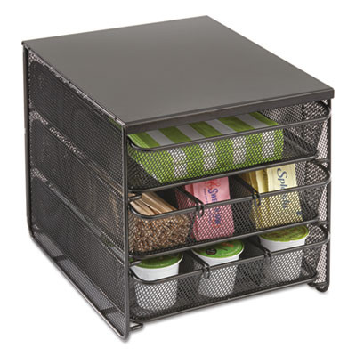Safco 3 Drawer Hospitality Organizer  7 Compartments  11 1 2w x 8 1 4d x 8 1 4h  Bk (SAF3275BL)