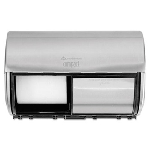 Georgia Pacific Professional Compact Coreless Side-by-Side 2-Roll Dispenser  10 13 x 6 75 x 7 13  Stainless (GPC56798)