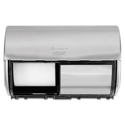 Georgia Pacific Professional Compact Coreless Side-by-Side 2-Roll Dispenser  10 13 x 6 75 x 7 13  Stainless (GPC56798)