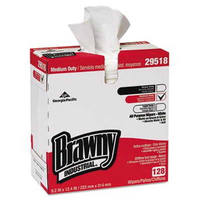 Georgia Pacific Professional Brawny Ind  Airlaid Med-Duty Wipers  Cloth  9 1 5 x 12 2 5  WE  128 BX  10 BX CT (GPC29518CT)