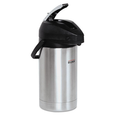 BUNN 3 Liter Lever Action Airpot  Stainless Steel Black (BUNAIRPOT30)
