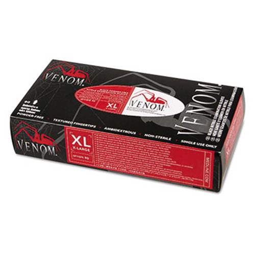Medline Venom Nitrile Exam Gloves  X-Large  Black  Powder-Free  90 Box (MIIMG6114)