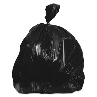 Heritage High-Density Waste Can Liners  56 gal  22 microns  43  x 48   Black  150 Carton (HERZ8648WKR01)