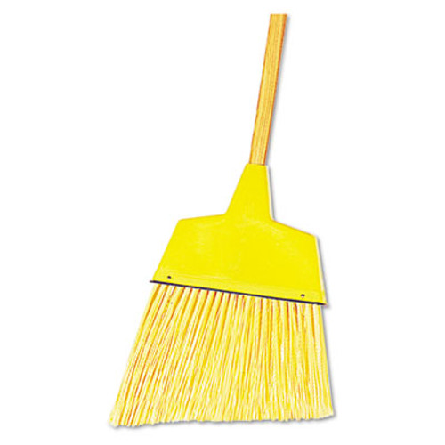 Boardwalk Angler Broom  Plastic Bristles  53  Wood Handle  Yellow  12 Carton (BWK932ACT)
