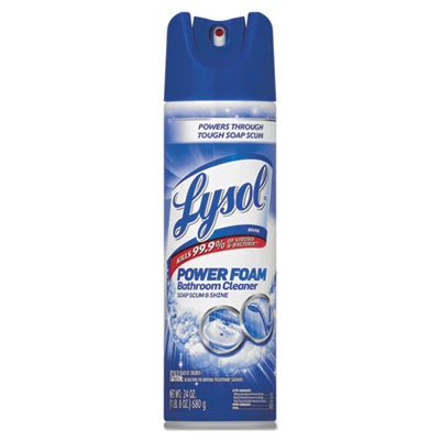 LYSOL Brand Power Foam Bathroom Cleaner  24oz Aerosol  12 Carton (RAC02569CT)