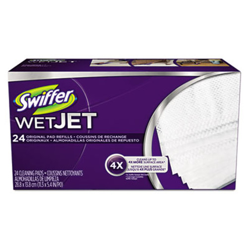 Swiffer WetJet System Refill Cloths  11 3  x 5 4   White  24 Box  4 Ctn (PGC08443CT)