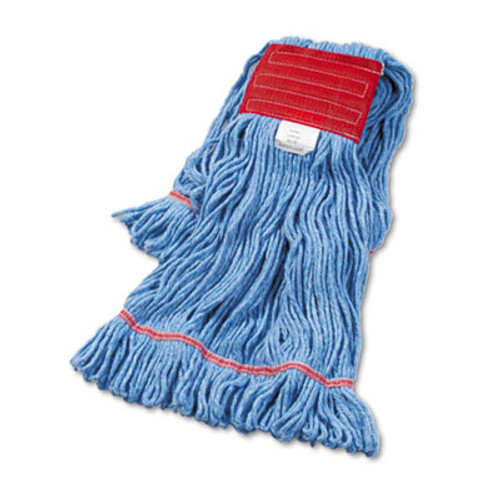 Boardwalk Super Loop Wet Mop Head  Cotton Synthetic Fiber  5  Headband  Large Size  Blue  12 Carton (BWK503BLCT)