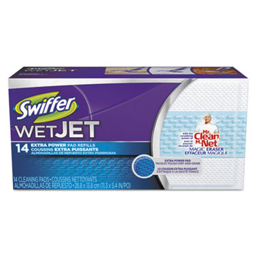 Swiffer WetJet System Refill Pads  11 3  x 5 4   Heavy Duty  White  14 Box (PGC81790)