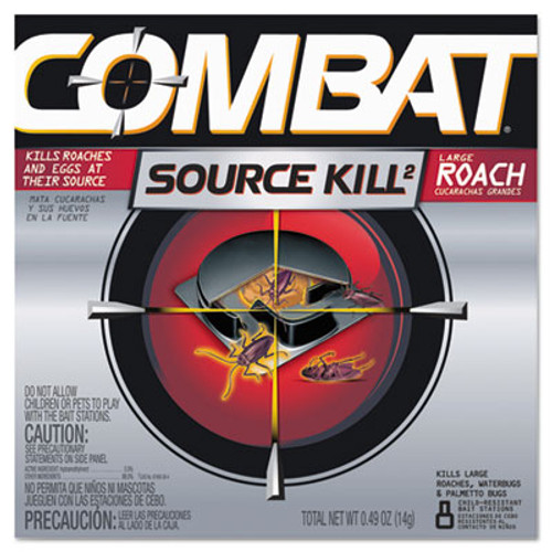 Combat Source Kill Large Roach Killing System  Child-Resistant Disc  8 Box (DIA41913)