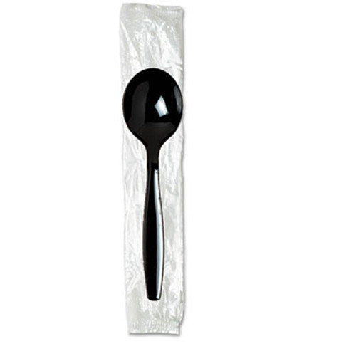 Dixie Individually Wrapped Spoons  Plastic  Black  1 000 Carton (DXESH53C7)