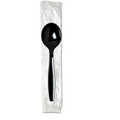 Dixie Individually Wrapped Spoons  Plastic  Black  1 000 Carton (DXESH53C7)