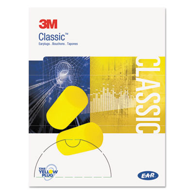 3M EA  AA  R Classic Small Earplugs in Pillow Paks  PVC Foam  Yellow  200 Pairs (MMM3101103)