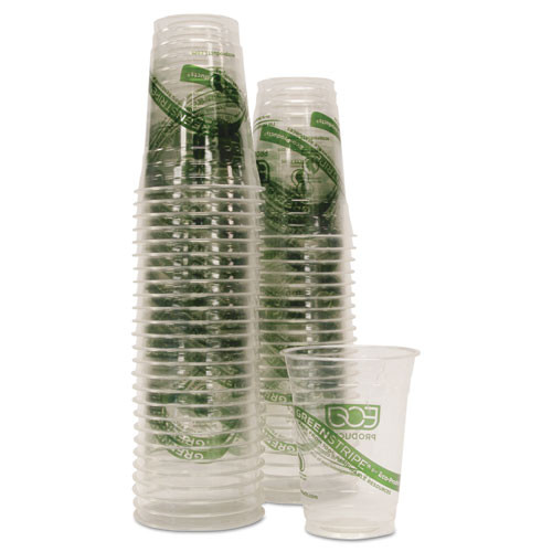 Eco-Products GreenStripe Renewable Compostable Cold Cups Convenience Pack  16oz  50 PK (ECOEPCC16GSPK)