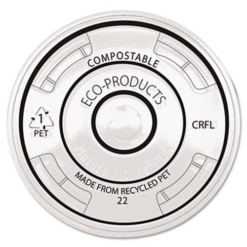 Eco-Products BlueStripe Recycled Content Cold Cup Flat Lids  F 9-24oz Cups  100 PK  10 PK CT (ECOEPCRFL)