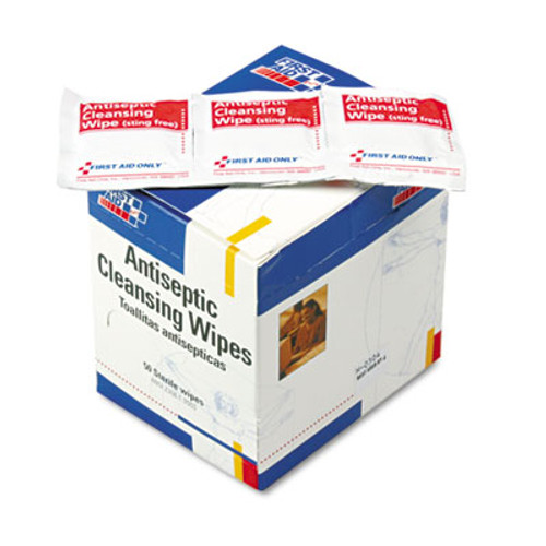 First Aid Only Antiseptic Cleansing Wipes  50 Box (FAOH307)