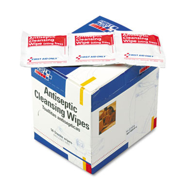First Aid Only Antiseptic Cleansing Wipes  50 Box (FAOH307)