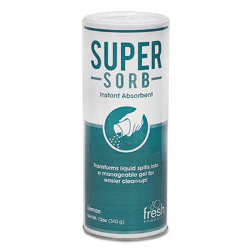 Fresh Products Super-Sorb Liquid Spill Absorbent  Powder  Lemon-Scent  12 oz  Shaker Can (FRS614SSEA)
