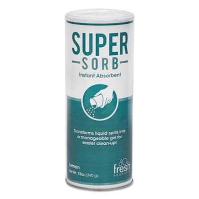 Fresh Products Super-Sorb Liquid Spill Absorbent  Powder  Lemon-Scent  12 oz  Shaker Can (FRS614SSEA)