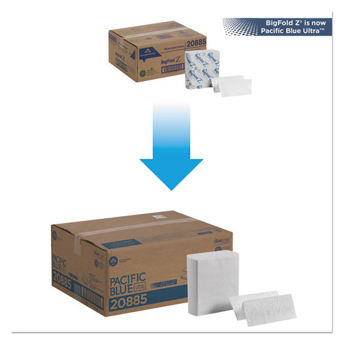 Georgia Pacific Professional Pacific Blue Ultra Z-Fold Folded Paper Towels  8 x 11  White  260 Pack  10 PK CT (GPC20885)