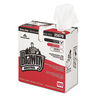 Georgia Pacific Professional Medium Weight HEF Shop Towels  9 1 10 x 16 1 2  100 Box (GPC25070)